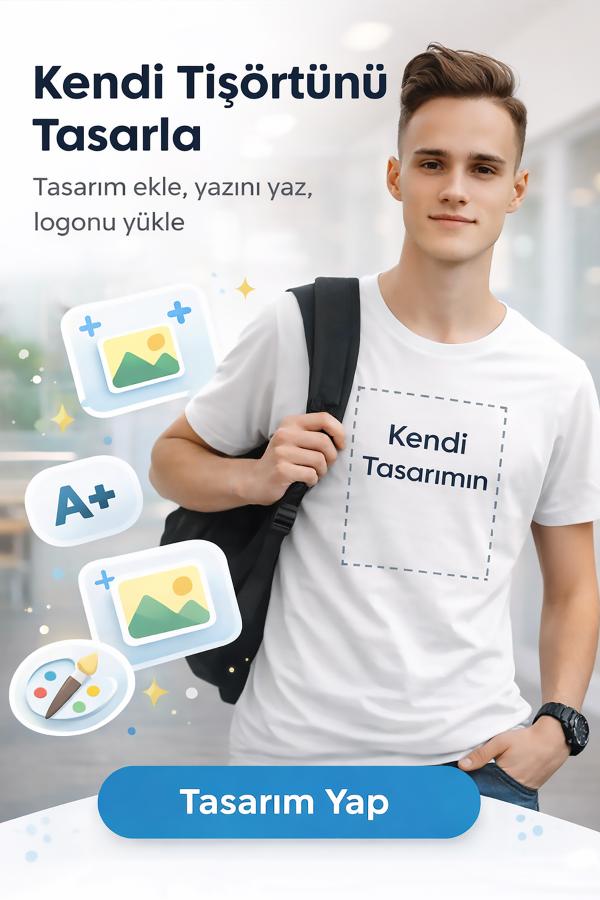 Özel Tasarım Tişört Tasarla - Sıfır Yaka Tişört