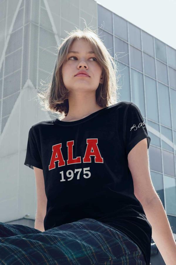 Adana Anadolu Lisesi Lacivert Tişört – ALA 1975 Kolej Baskılı, Kısa Kollu