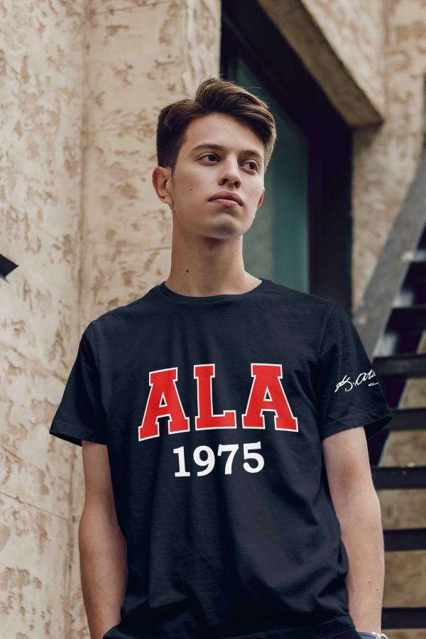 Adana Anadolu Lisesi Lacivert Tişört – ALA 1975 Kolej Baskılı, Kısa Kollu