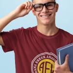 Adana Erkek Anadolu Lisesi Bordo Tişört – AEL 1889 Logolu