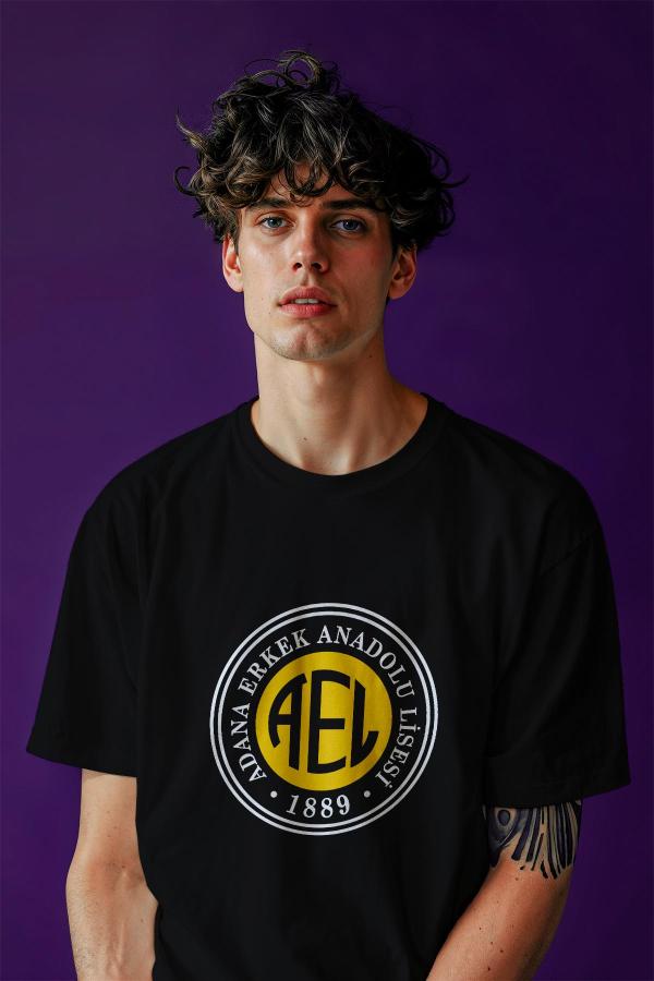 Adana Erkek Anadolu Lisesi Siyah Tişört – AEL 1889 Logolu