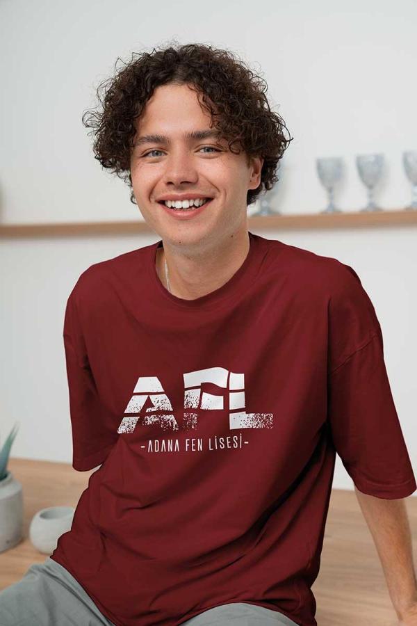 Adana Fen Lisesi Bordo Sıfır Yaka Tişört