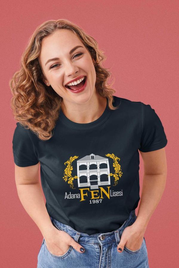 Adana Fen Lisesi Lacivert Tişört – 1987 Bina Silüetli