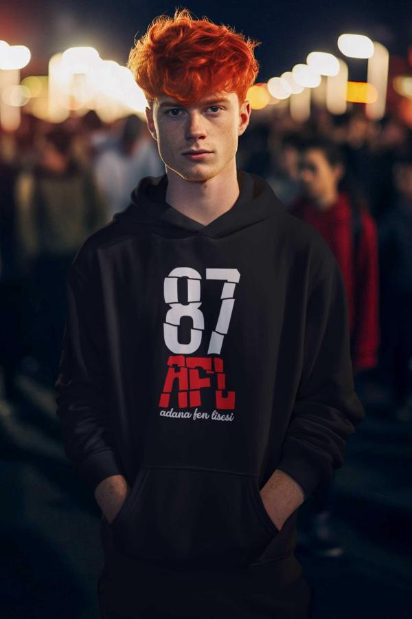 Adana Fen Lisesi Siyah Kapüşonlu Sweatshirt