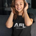 Adana Fen Lisesi Siyah Tişört – AFL Minimal Tipografi Tasarımı