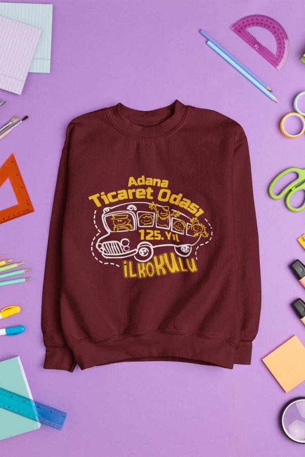 Adana Ticaret Odası İlkokulu 125. Yıl Bordo Sweatshirt