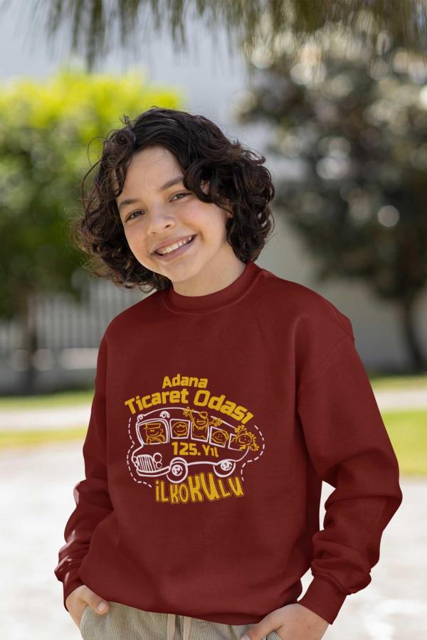 Adana Ticaret Odası İlkokulu 125. Yıl Bordo Sweatshirt