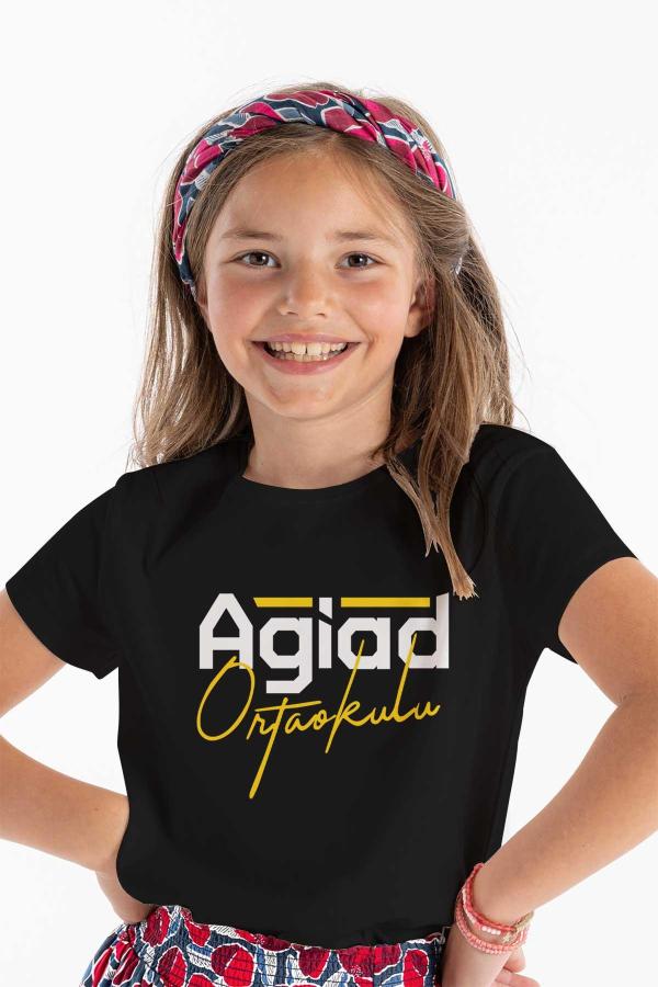 Agiad Ortaokulu Siyah Tişört
