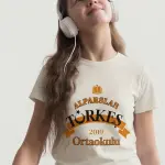 Alparslan Türkeş Ortaokulu Ekru Baskılı Tişört