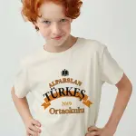 Alparslan Türkeş Ortaokulu Ekru Baskılı Tişört