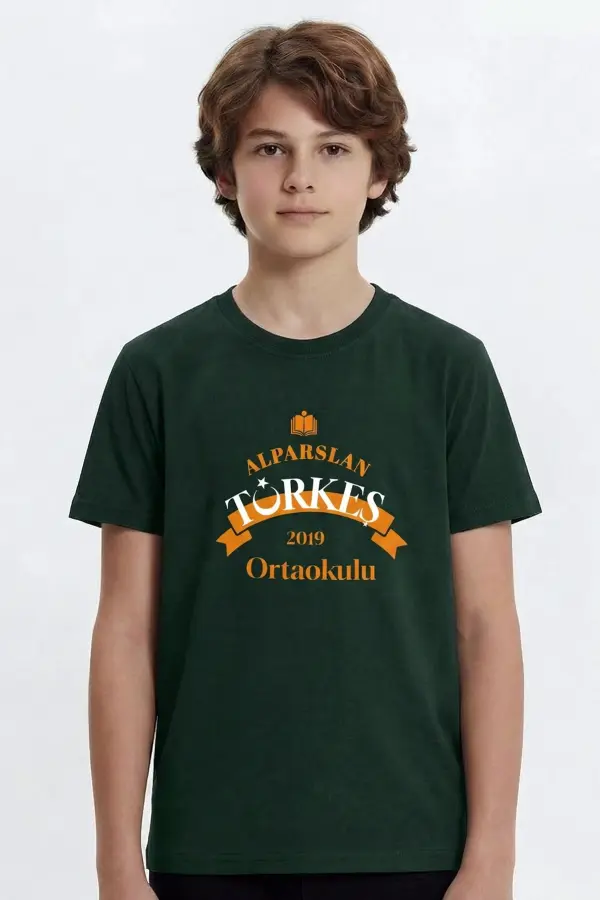 Alparslan Türkeş Ortaokulu Nefti Yeşil Baskılı Tişört