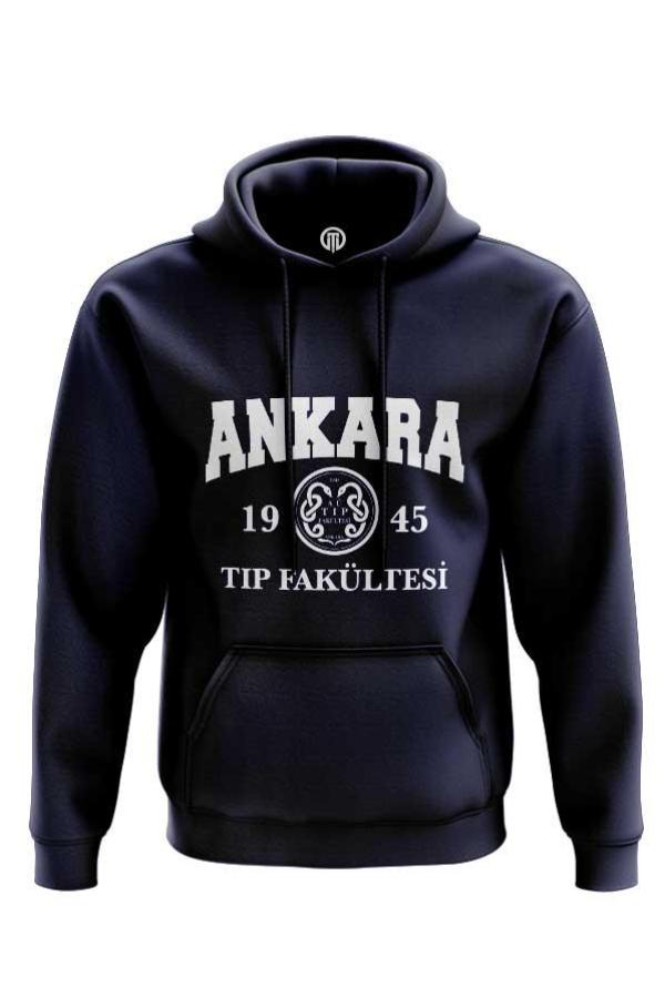 Ankara Üniversitesi Tıp Fakültesi 1945 Lacivert Kapüşonlu Sweatshirt