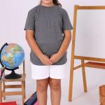 Antrasit Melanj Baskısız Çocuk Tişört – Yönetmeliğe Uygun ve Rahat Tasarım