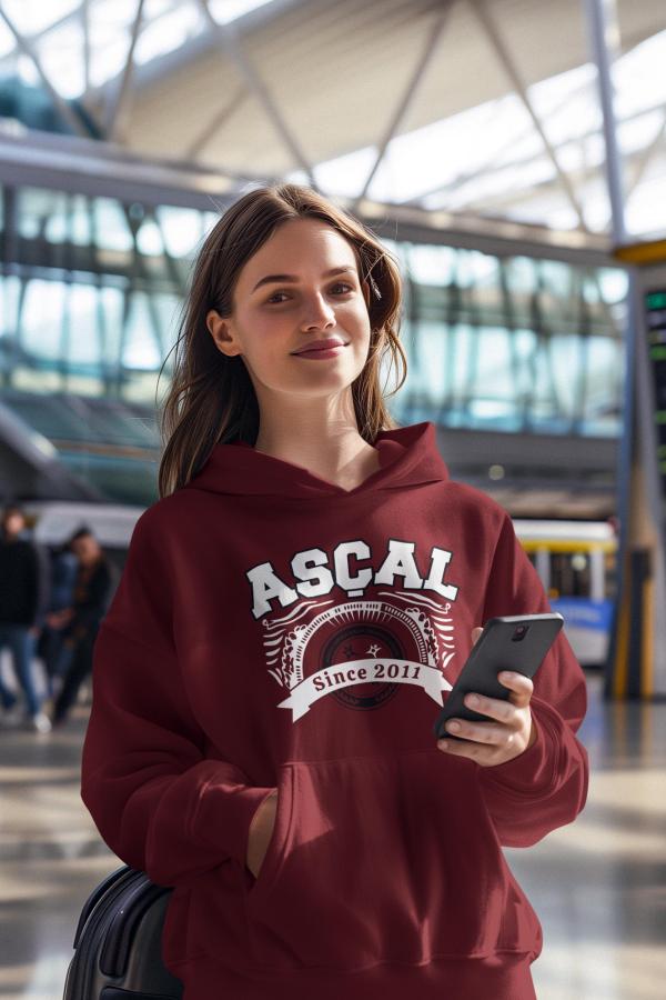 Abbas Sıdıka Çalık Anadolu Lisesi Bordo Kapüşonlu Sweatshirt