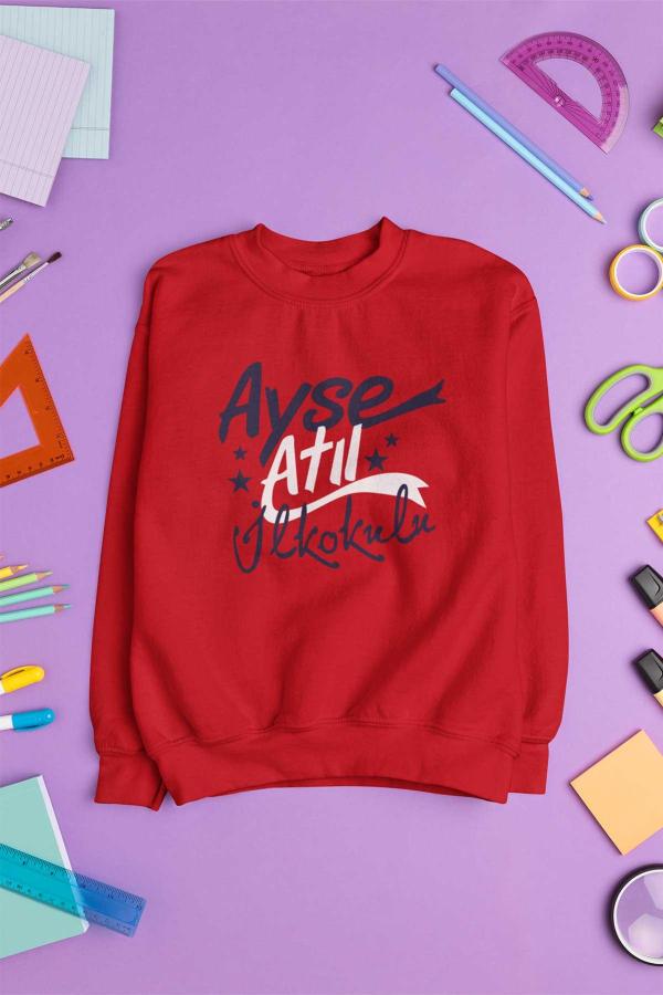Ayşe Atıl İlkokulu Kırmızı Sweatshirt