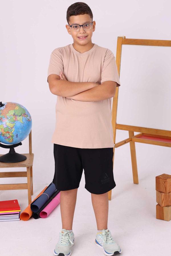 Bej Renk Çocuk Tişört – Okul Yönetmeliğine Uygun Günlük Kıyafet