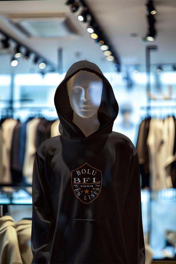 Bolu Fen Lisesi Siyah Kapüşonlu Sweatshirt