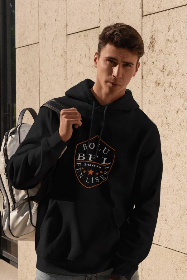 Bolu Fen Lisesi Siyah Kapüşonlu Sweatshirt