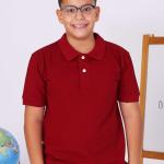 Bordo Renkli Çocuk Polo Yaka Kısa Kollu Tişört