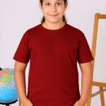 Bordo Renk Kısa Kollu Premium Çocuk Tişört