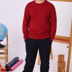 Bordo Uzun Kollu Sıfır Yaka Baskısız Premium Çocuk Tişört