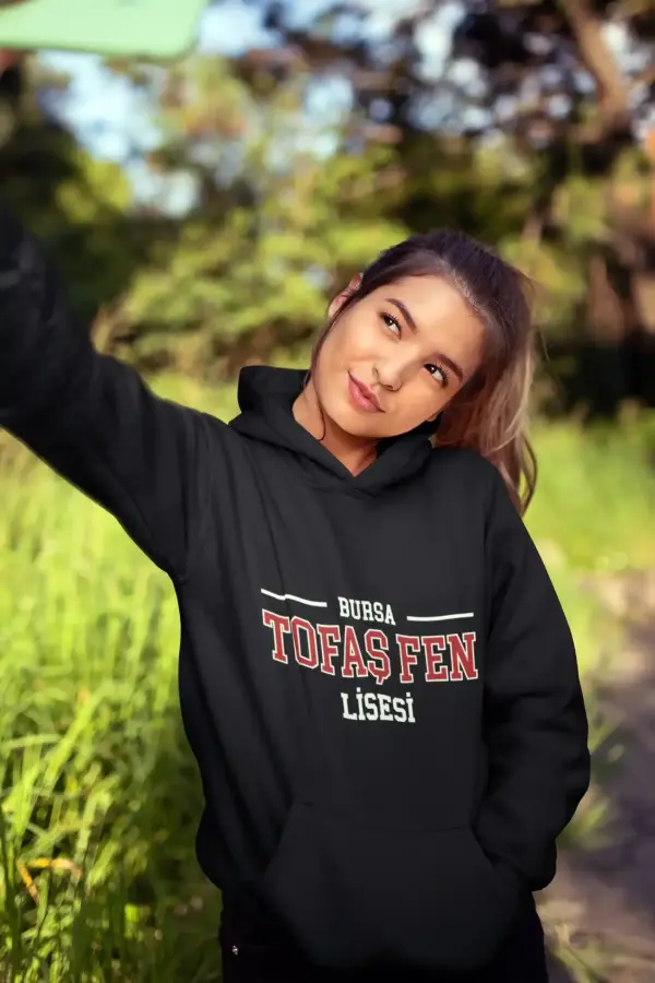 Bursa Tofaş Fen Lisesi Siyah Kapüşonlu Sweatshirt
