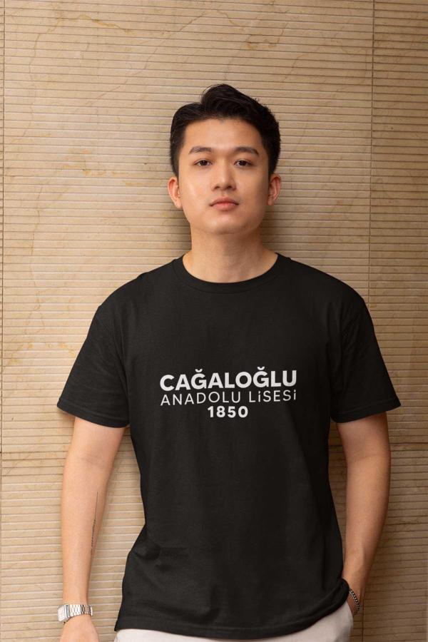 Cağaloğlu Anadolu Lisesi Siyah Tişört – 1850 Kuruluş Yılı Detaylı