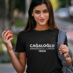 Cağaloğlu Anadolu Lisesi Siyah Tişört – 1850 Kuruluş Yılı Detaylı