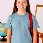 Çağla Yeşili Çocuk Sıfır Yaka Baskısız Tişört