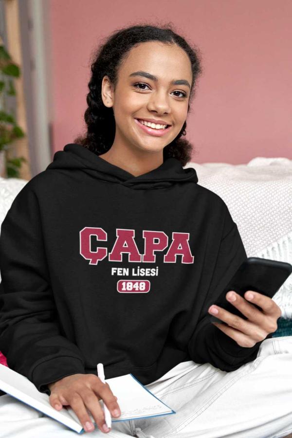 Çapa Fen Lisesi Siyah Kapşonlu Sweatshirt – 1848 Koleksiyon