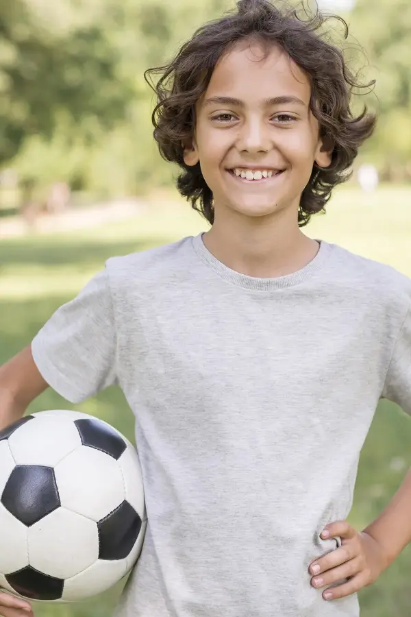 Gri Melanj Sıfır Yaka Baskısız Çocuk Tişört