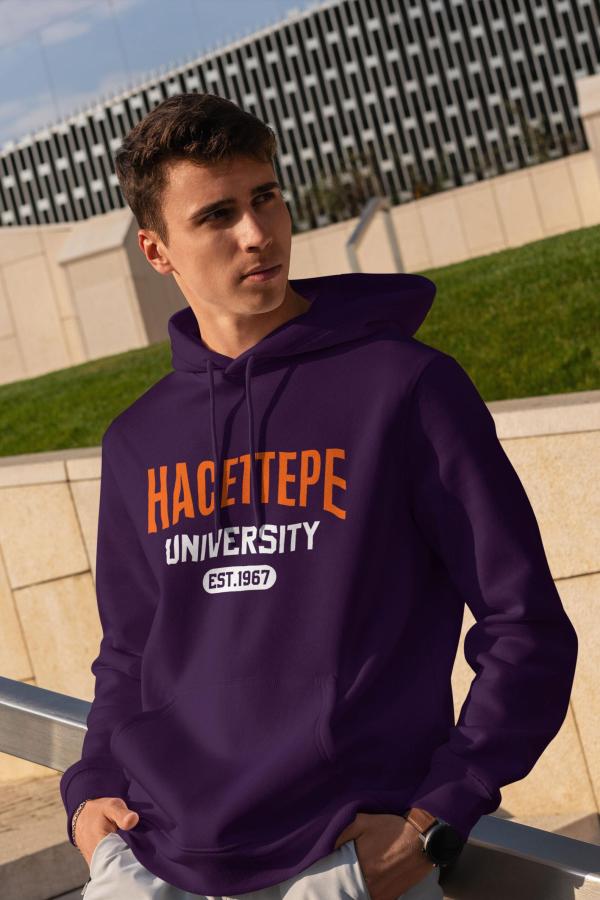 Hacettepe University Mor Kapüşonlu Sweatshirt – EST.1967 Koleksiyon