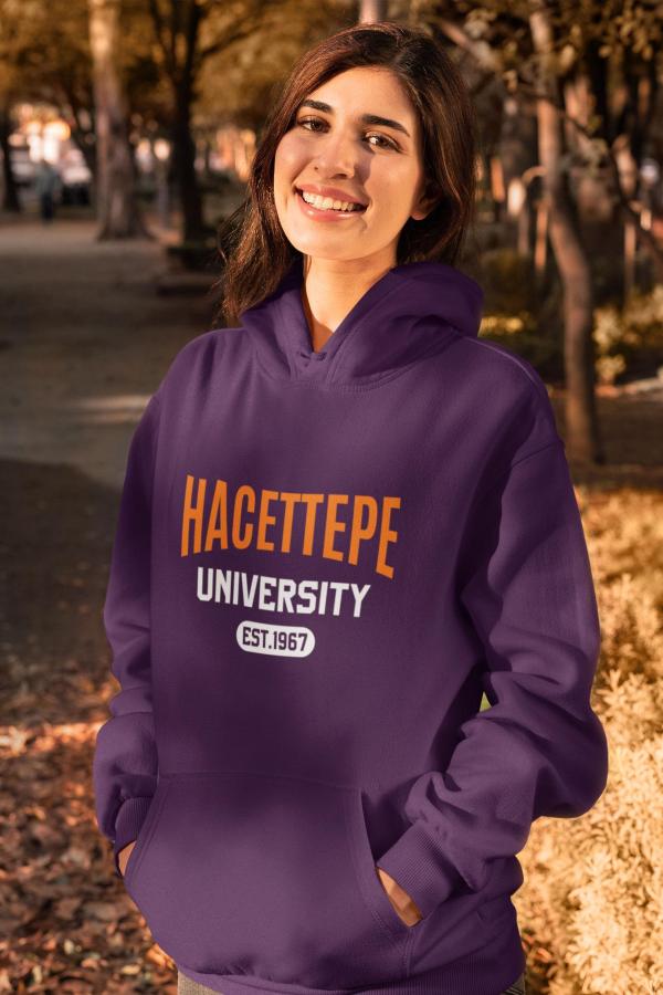 Hacettepe University Mor Kapüşonlu Sweatshirt – EST.1967 Koleksiyon