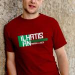 İlhan Atış Anadolu Lisesi Bordo Tişört – Sıfır Yaka ve Tipografik Tasarım