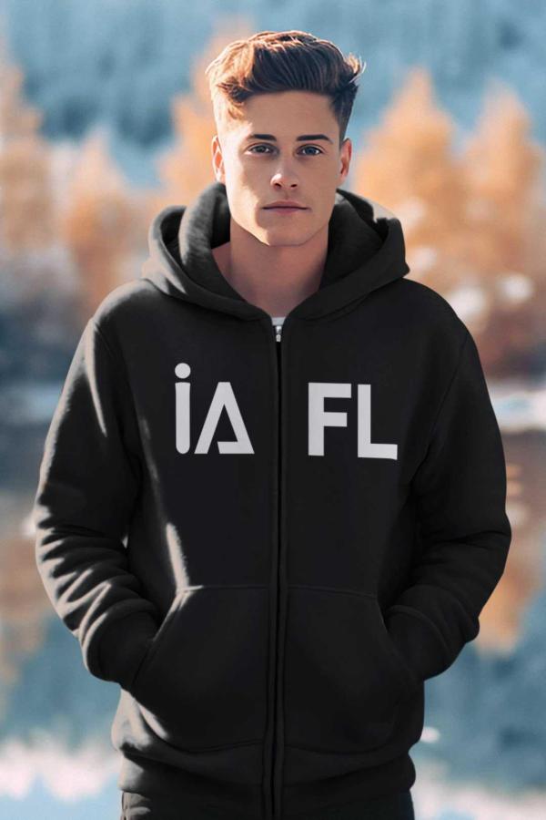 İstanbul Atatürk Fen Lisesi Fermuarlı Siyah Kapşonlu Sweatshirt