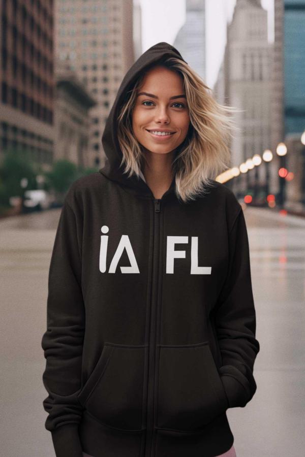 İstanbul Atatürk Fen Lisesi Fermuarlı Siyah Kapşonlu Sweatshirt