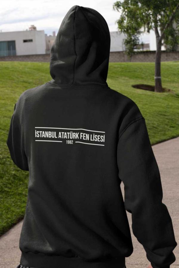 İstanbul Atatürk Fen Lisesi Siyah Kapşonlu Sweatshirt