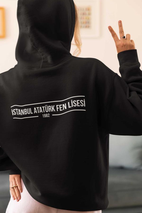 İstanbul Atatürk Fen Lisesi Siyah Kapşonlu Sweatshirt