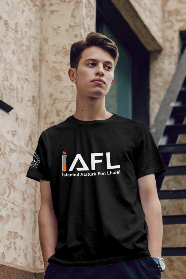 İstanbul Atatürk Fen Lisesi Siyah Tişört – IAFL Logolu, Unisex, %100 Pamuk