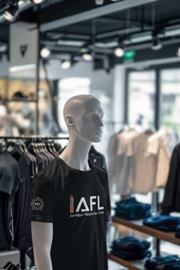 İstanbul Atatürk Fen Lisesi Siyah Tişört – IAFL Logolu, Unisex, %100 Pamuk