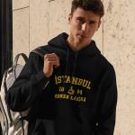 İstanbul Erkek Lisesi Siyah Kapüşonlu Sweatshirt – 1884 Kolej Stili