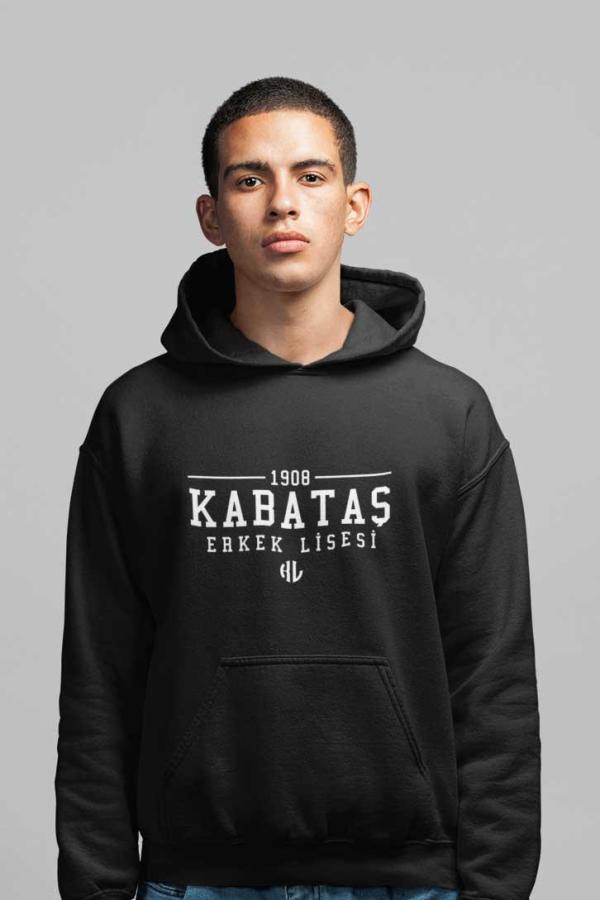 Kabataş Erkek Lisesi Siyah Kapüşonlu Sweatshirt – 1908 Ruhunu Taşıyan Şık Tasarım