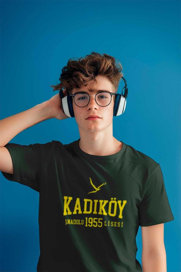 Kadıköy Anadolu Lisesi Nefti Yeşil Tişört – Sarı Yazılı KAL 1955 Tasarımı