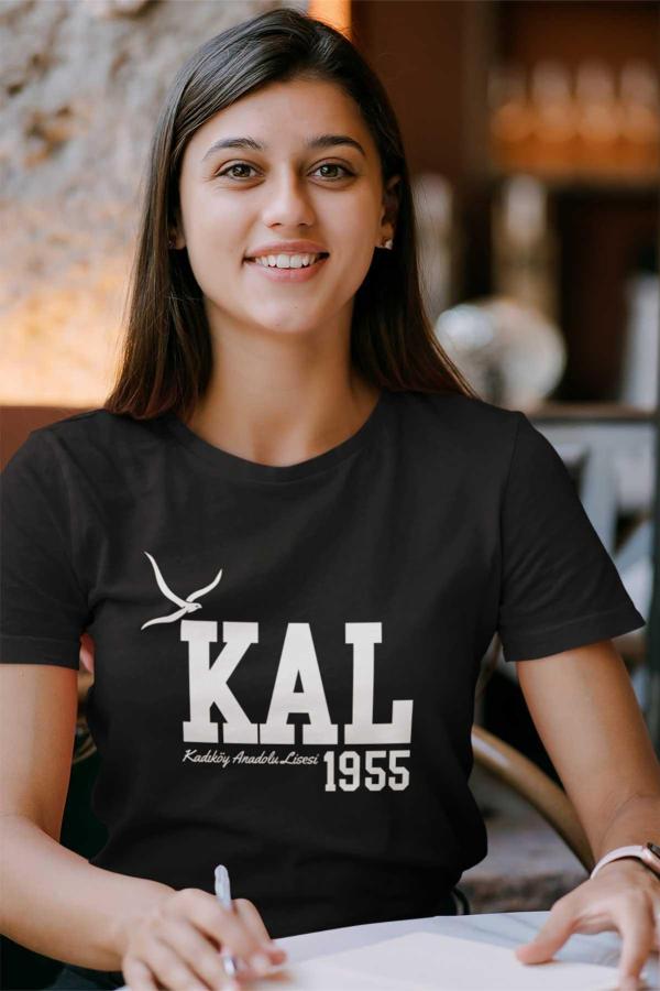 Kadıköy Anadolu Lisesi 1955 Siyah Tişört – KAL Logolu Kısa Kollu Model
