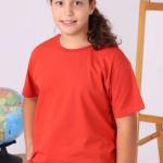 Kiremit Rengi Sıfır Yaka Baskısız Okul Tişörtü