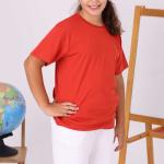 Kiremit Rengi Sıfır Yaka Baskısız Okul Tişörtü