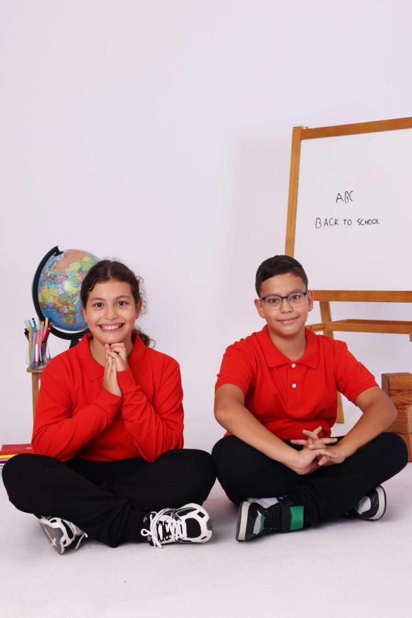 Kırmızı Çocuk Polo Yaka Uzun Kollu Tişört – Okul Forması