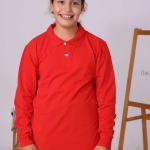 Kırmızı Çocuk Polo Yaka Uzun Kollu Tişört – Okul Forması