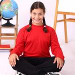 Kırmızı Sıfır Yaka Baskısız Premium Unisex Çocuk Uzun Kollu Tişört