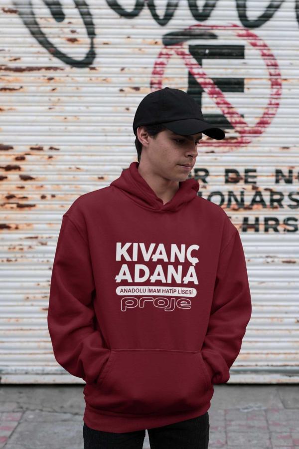 Kıvanç Adana Anadolu İmam Hatip Lisesi Bordo Kapüşonlu Sweatshirt – Proje Okul Tasarımı